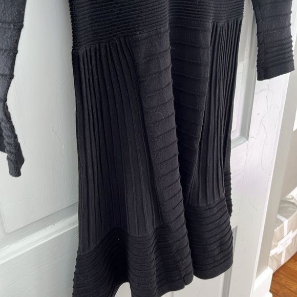 Sandro Paris Black Stretch Knit Fit & Flare Dress - Picture 4 of 7